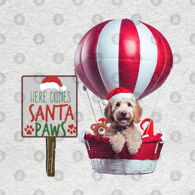 Here Comes Santa Paws in Hot Air Balloon by Doodle and Things